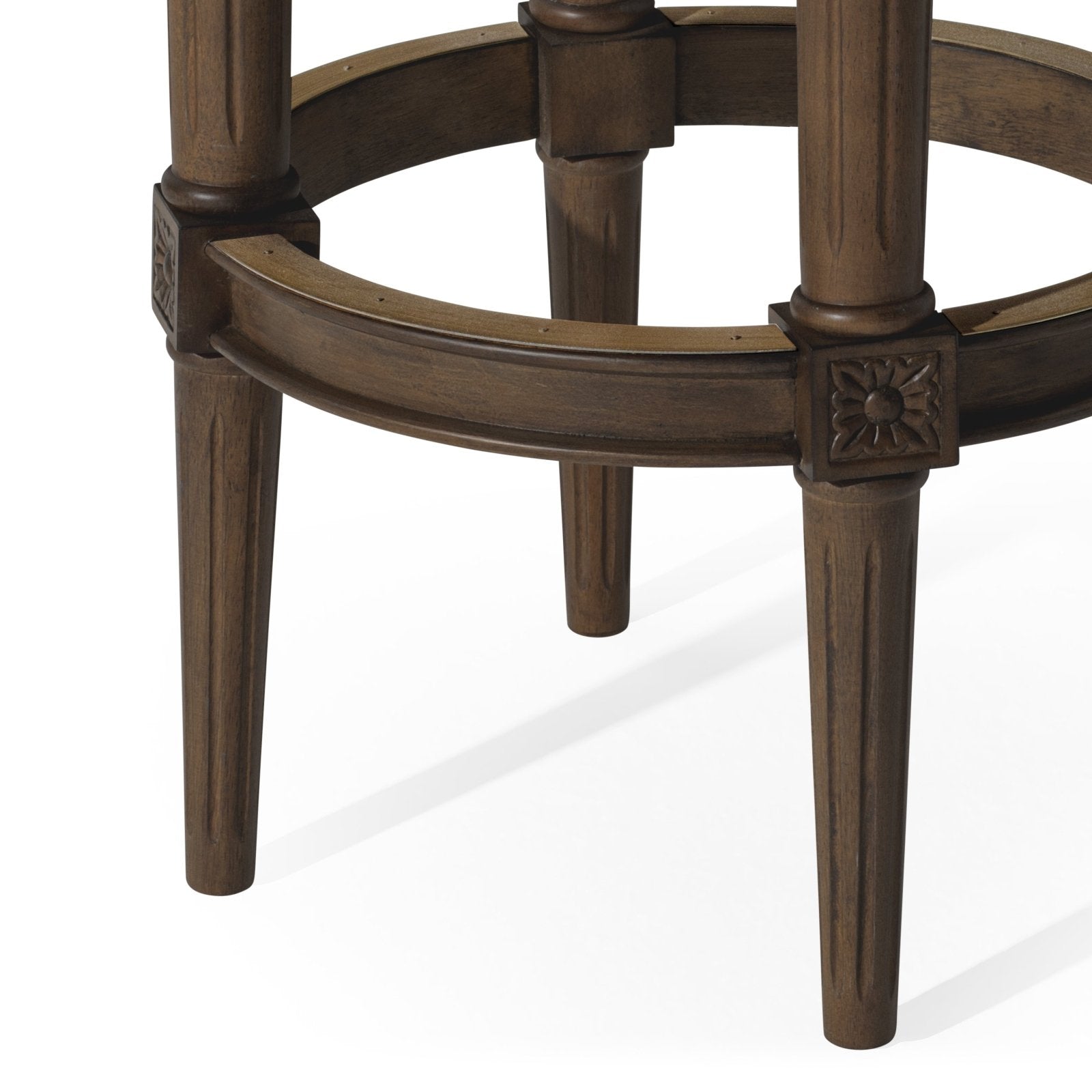 31" Pullman Backless Bar Stool in Brown Finish with Brown Faux Leather (Set of 4) in Stools by Maven Lane