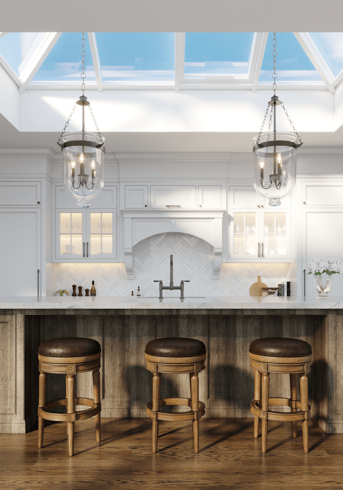 31" Pullman Backless Bar Stool in Walnut Finish with Marksman Saddle Vegan Leather in Stools by Maven Lane