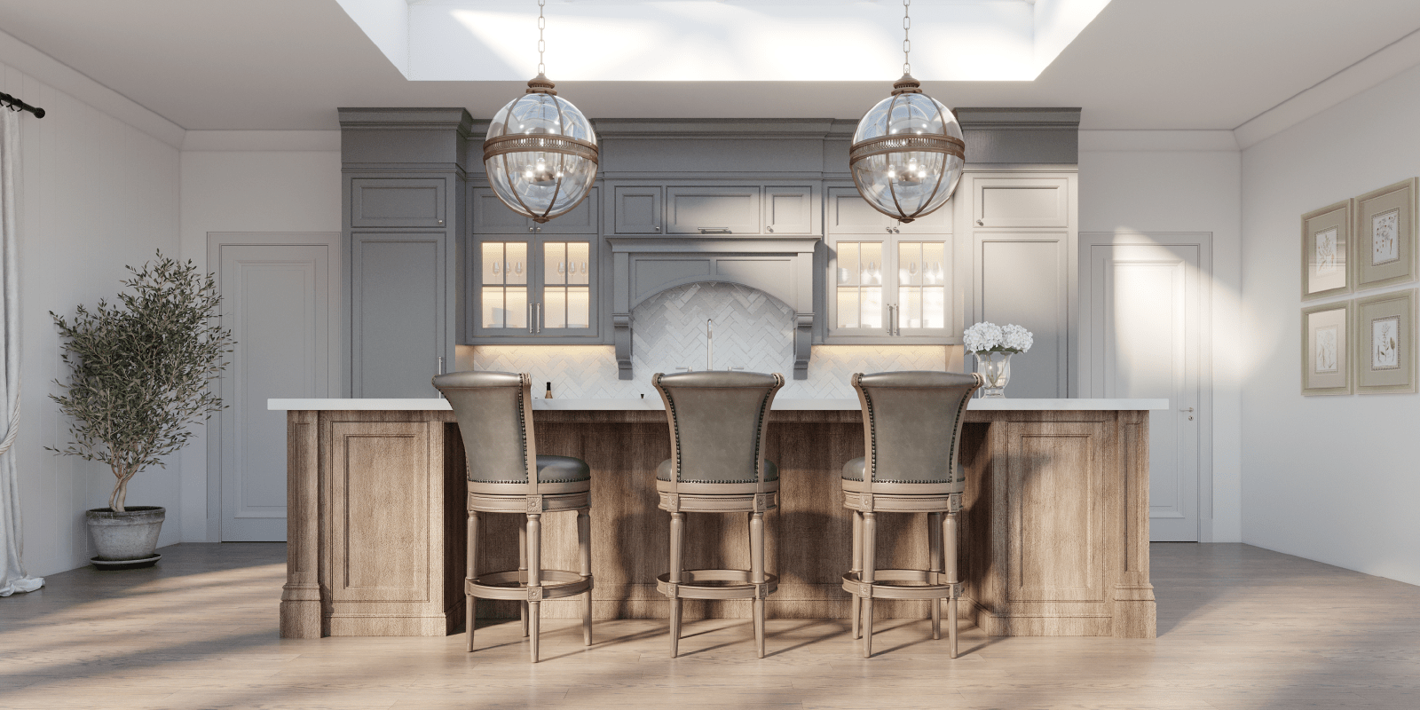 31" Pullman Bar Stool in Reclaimed Oak Finish with Ronan Stone Vegan Leather in Stools by Maven Lane