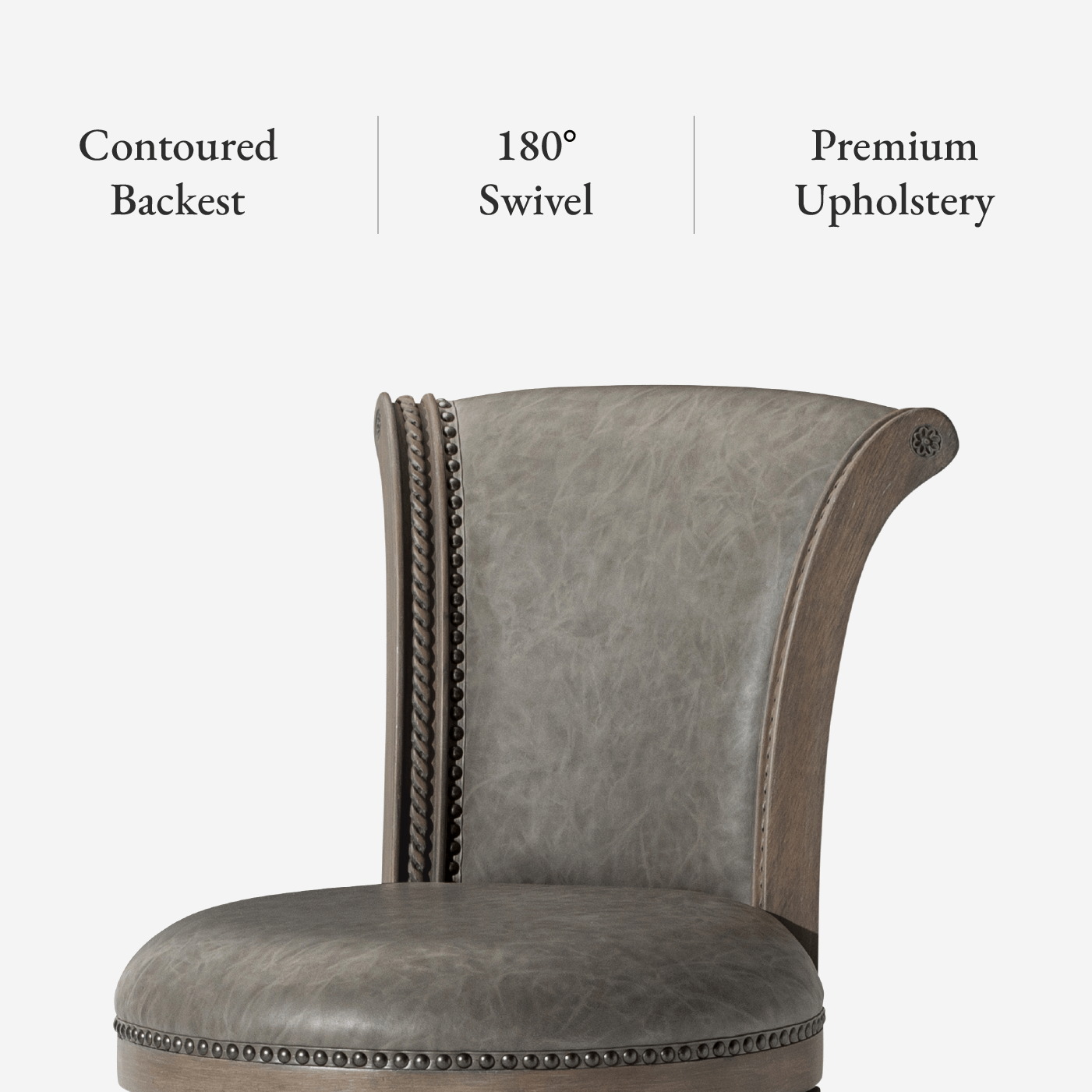 31" Pullman Bar Stool in Reclaimed Oak Finish with Ronan Stone Vegan Leather in Stools by Maven Lane