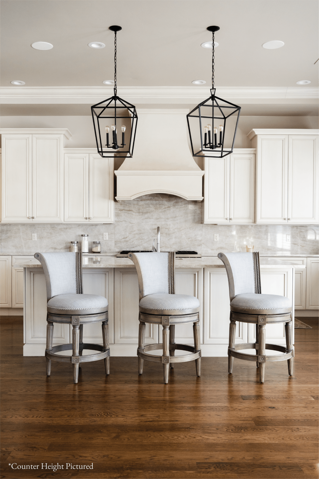 31" Pullman Bar Stool in Reclaimed Oak Finish with Ash Grey Fabric Upholstery in Stools by Maven Lane