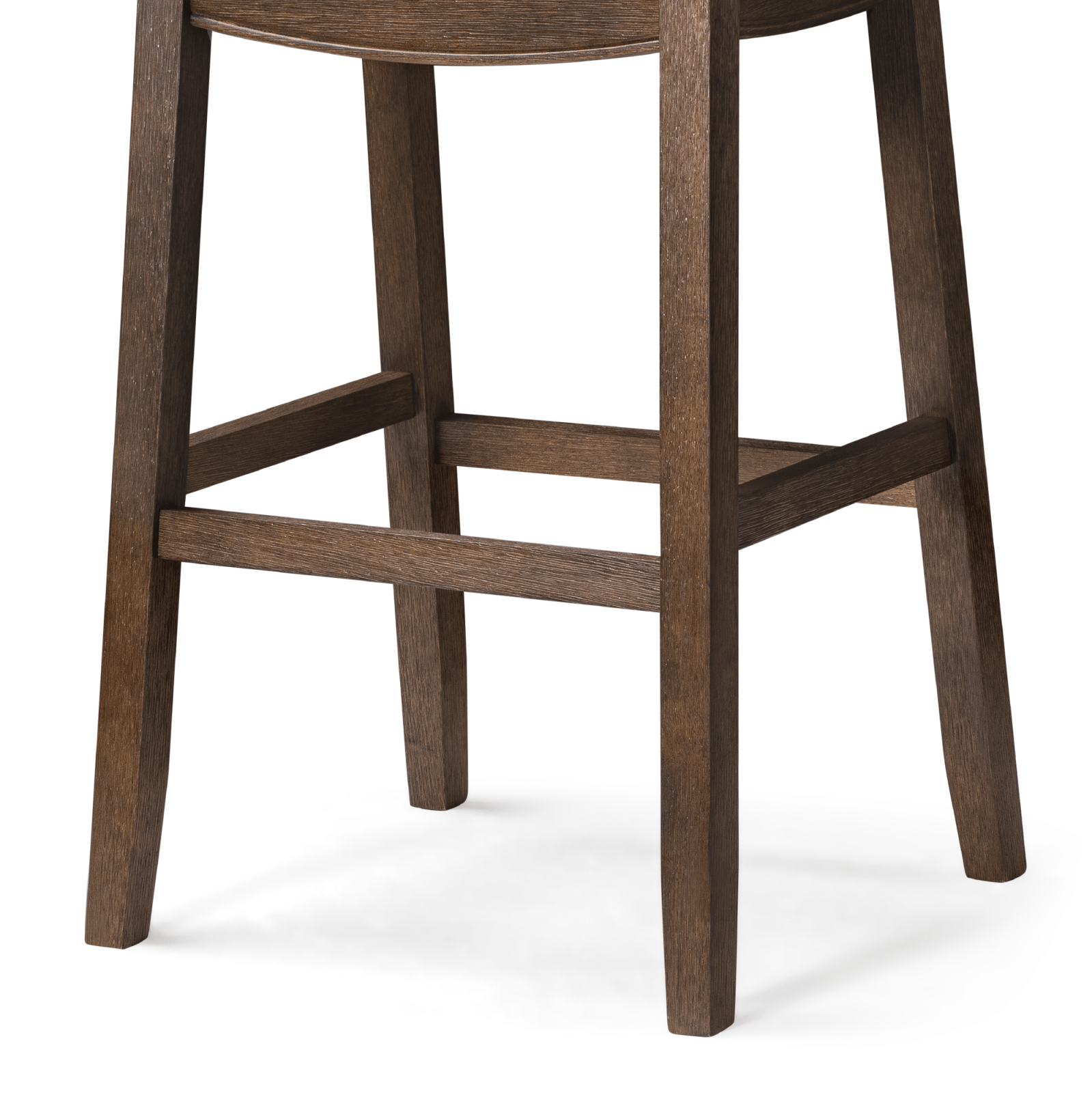 31" Sophia Backless Bar Stool in Aged Brown Finish with Cocoa Brown Vegan Leather in Stools by Maven Lane