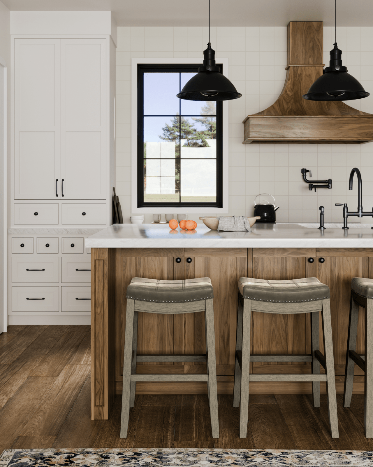 31" Sophia Bar Stool in Grey Finish and Grey Faux Leather Upholstery in Stools by Maven Lane