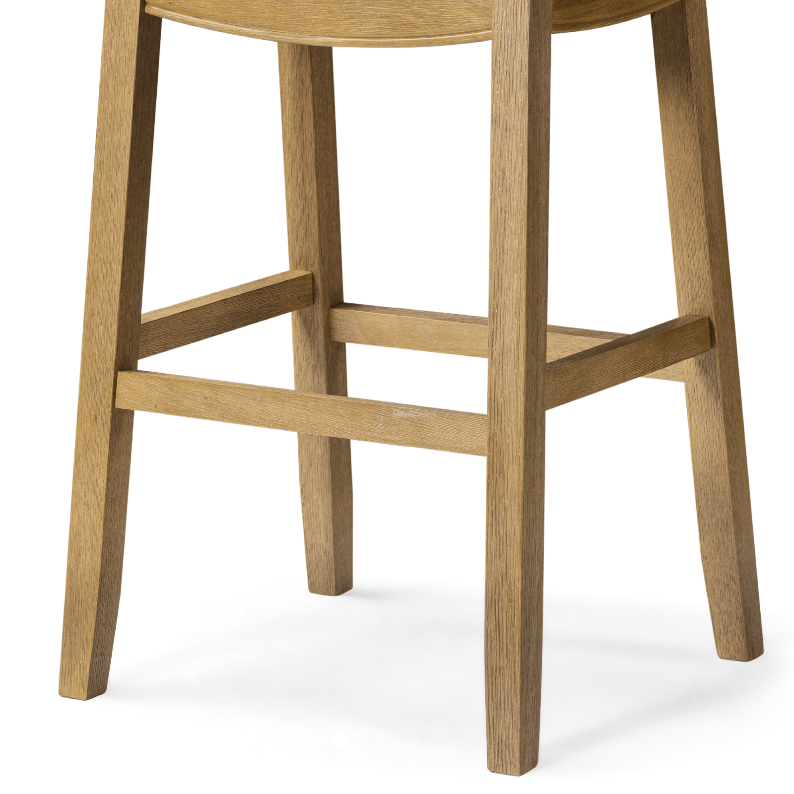 31" Sophia Backless Bar Stool in Aged Natural Finish with Desert Tan Vegan Leather in Stools by Maven Lane