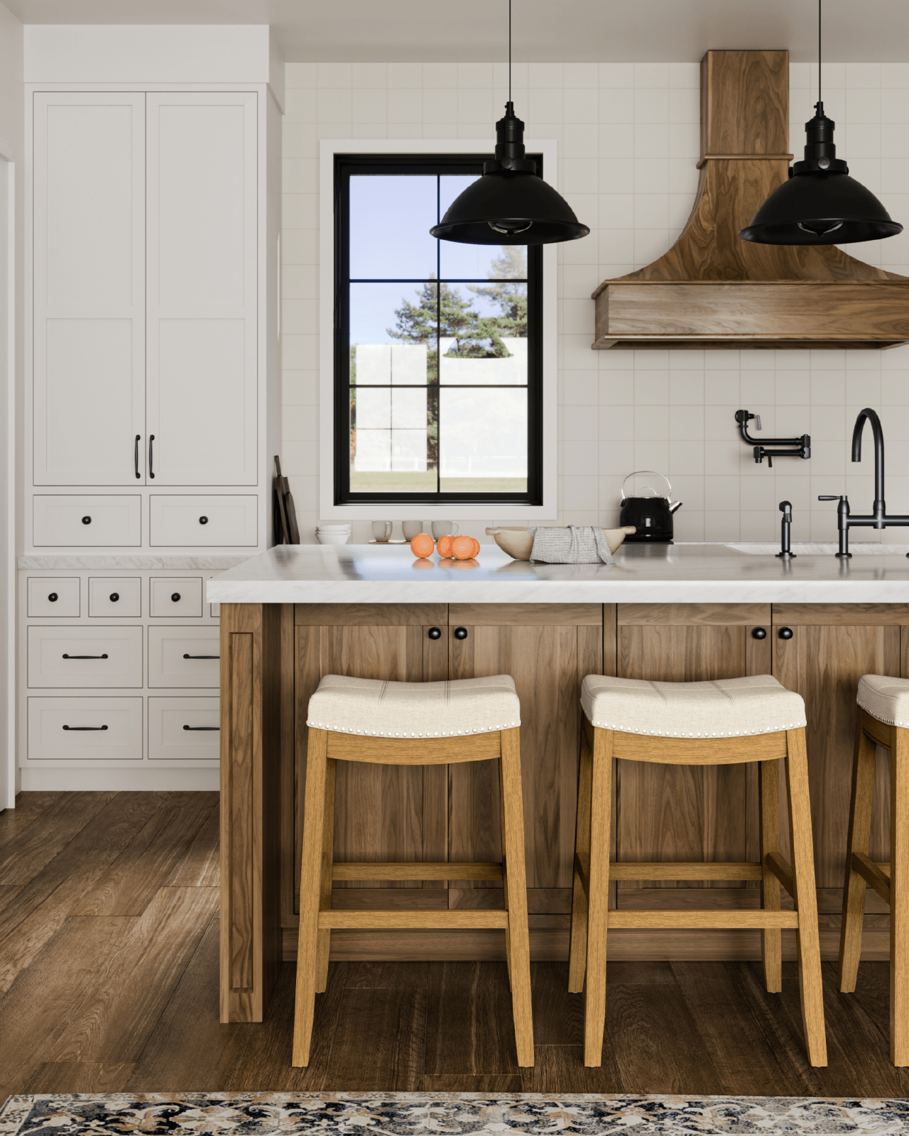 31" Sophia Backless Bar Stool in Aged Natural Finish with Light Beige Fabric in Stools by Maven Lane