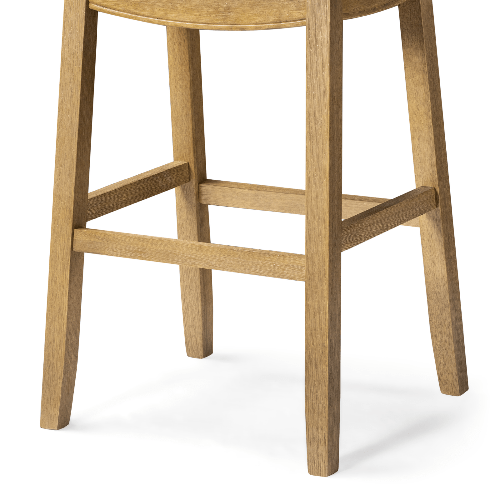 31" Sophia Backless Bar Stool in Aged Natural Finish with Light Beige Fabric in Stools by Maven Lane