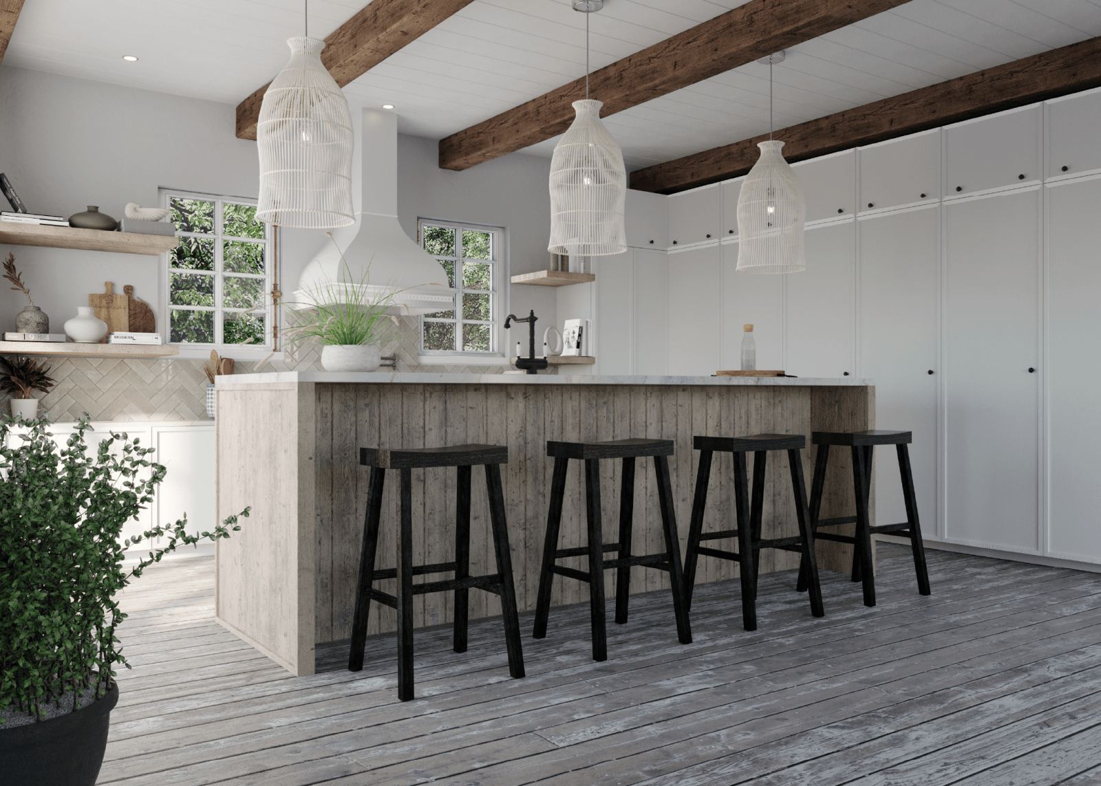 31" Vincent Barstool in Antiqued Black Finish in Stools by Maven Lane