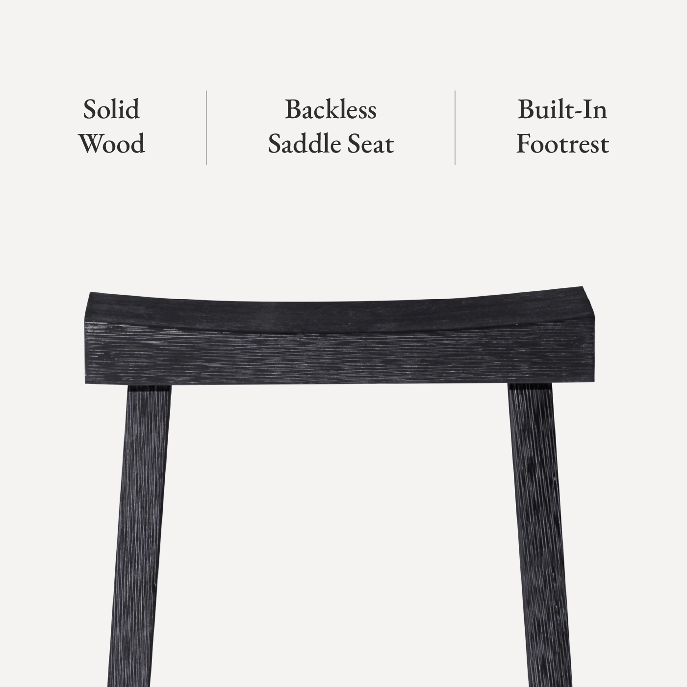 31" Vincent Barstool in Antiqued Black Finish in Stools by Maven Lane