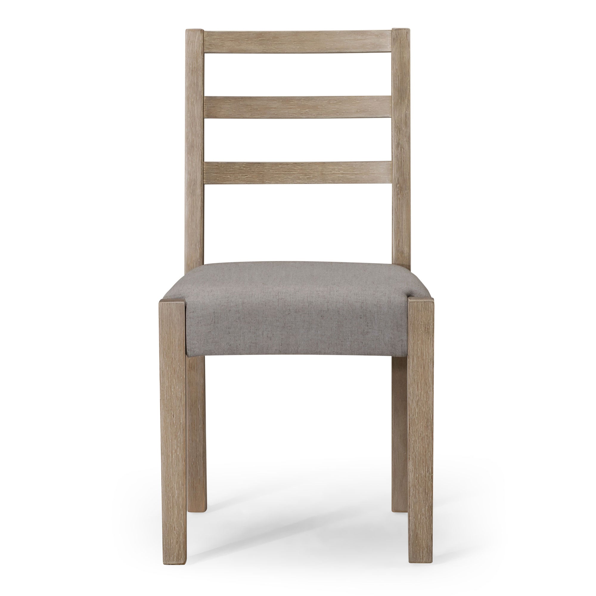 Willow Organic Wooden Dining Chair in Weathered Grey Finish with Slate Linen Fabric Upholstery, Set of 2 in Dining Chair by Maven Lane