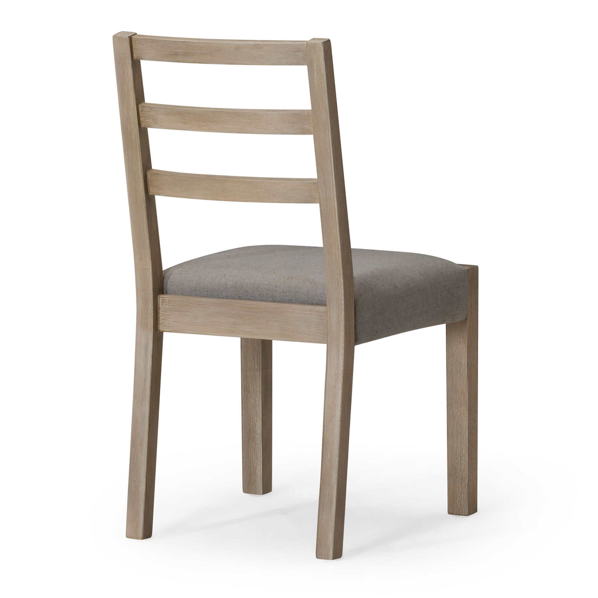 Willow Organic Wooden Dining Chair in Weathered Grey Finish with Slate Linen Fabric Upholstery, Set of 2 in Dining Chair by Maven Lane