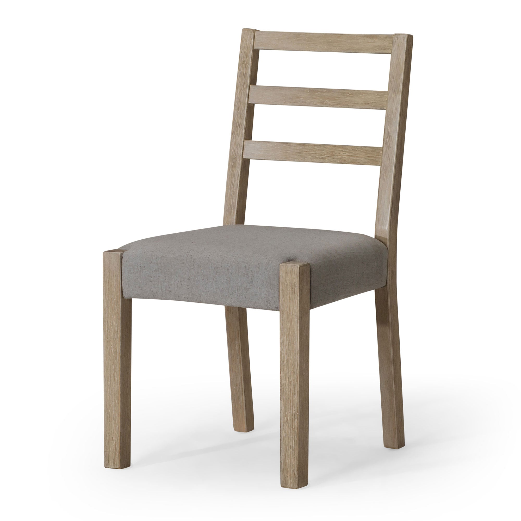 Willow Organic Wooden Dining Chair in Weathered Grey Finish with Slate Linen Fabric Upholstery, Set of 2 in Dining Chair by Maven Lane