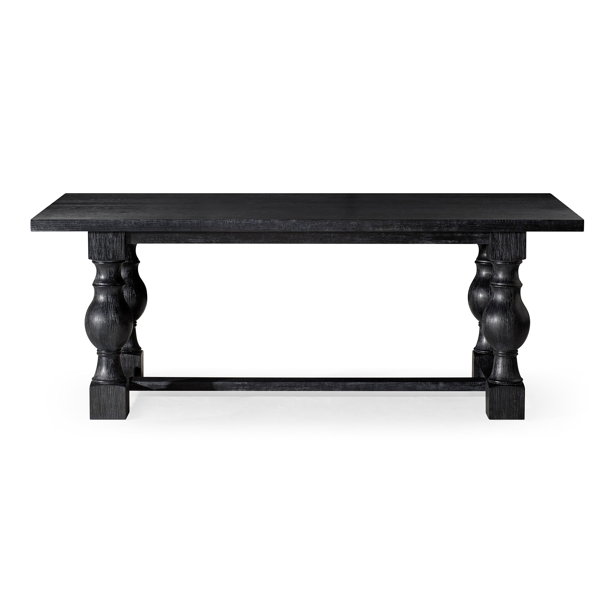 Leon Classical Wooden Dining Table in Antiqued Black Finish in Dining Furniture by Maven Lane