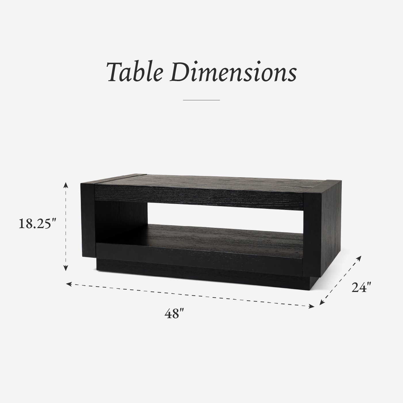 Artemis Contemporary Wooden Coffee Table in Refined Black Finish in Accent Tables by Maven Lane