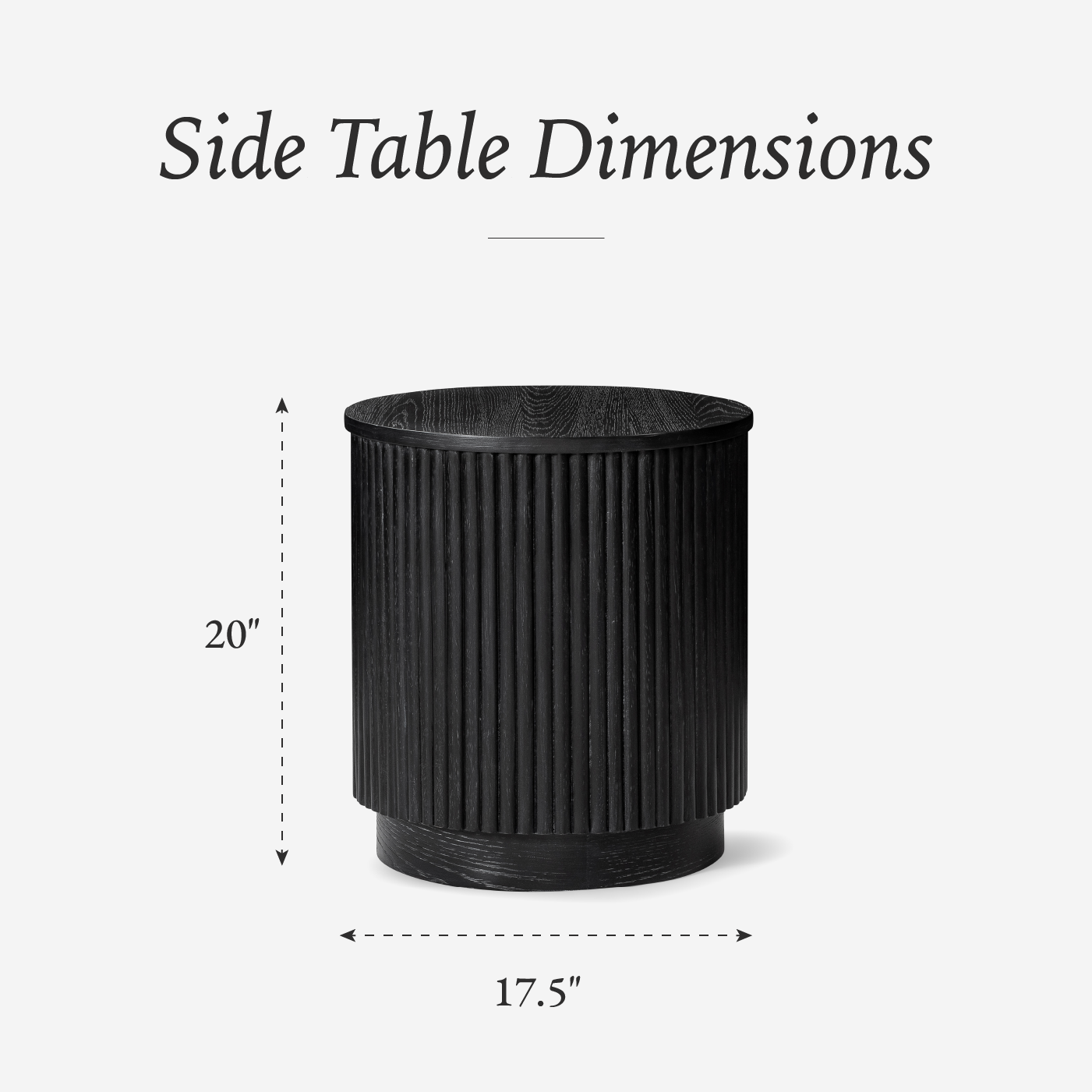 Dallas round side table in aged black in Side Table by Maven Lane