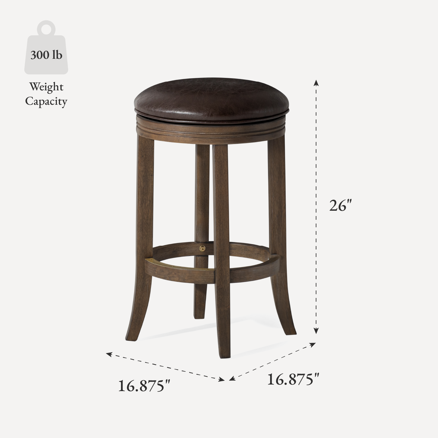 26" Eva Counter Height Kitchen Stool - Walnut Finish with Marksman Saddle Vegan Leather in Stools by Maven Lane