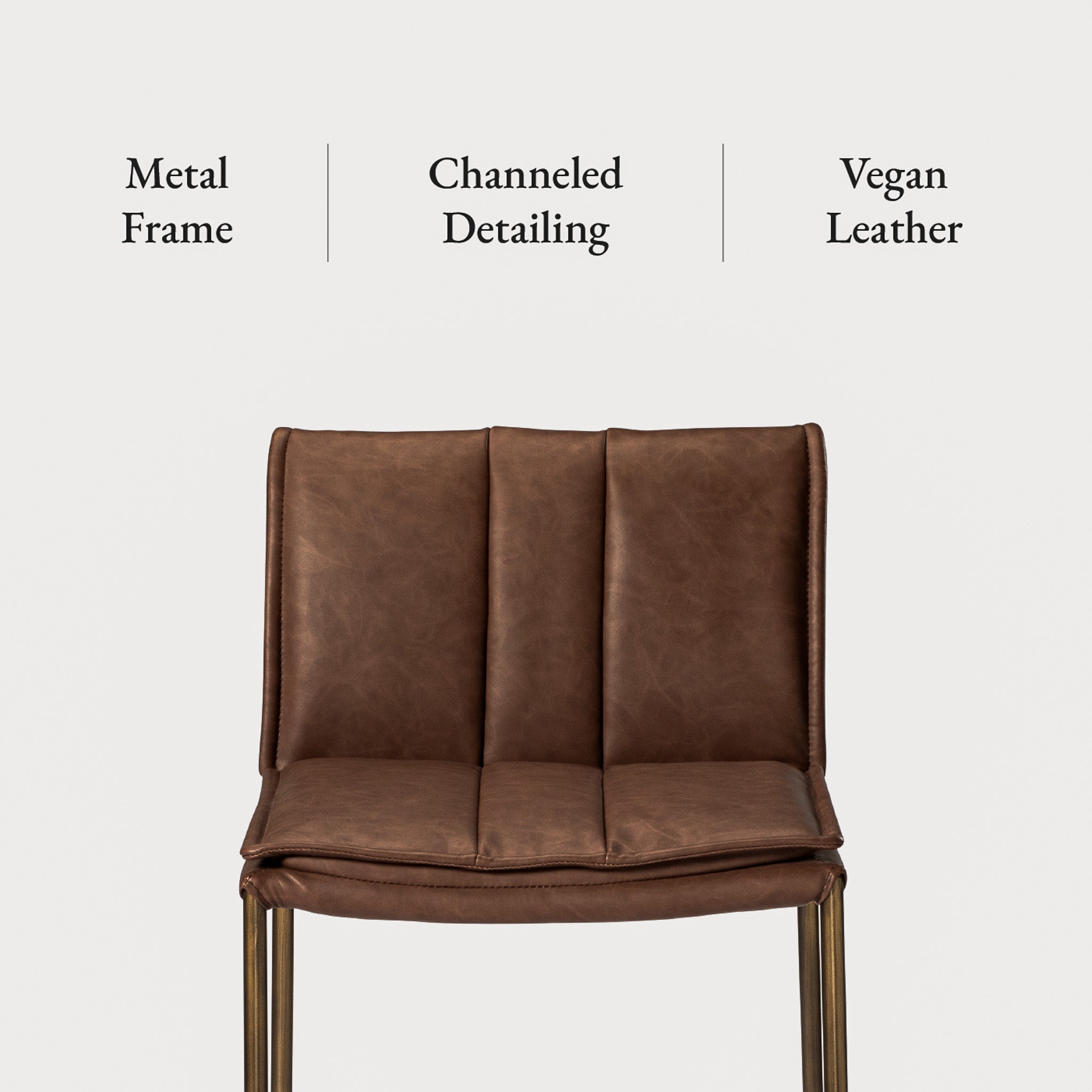 29" Gerard Bar Stool in Aged Gold Finish with Brown Faux Leather (Set of 4) in Stools by Maven Lane