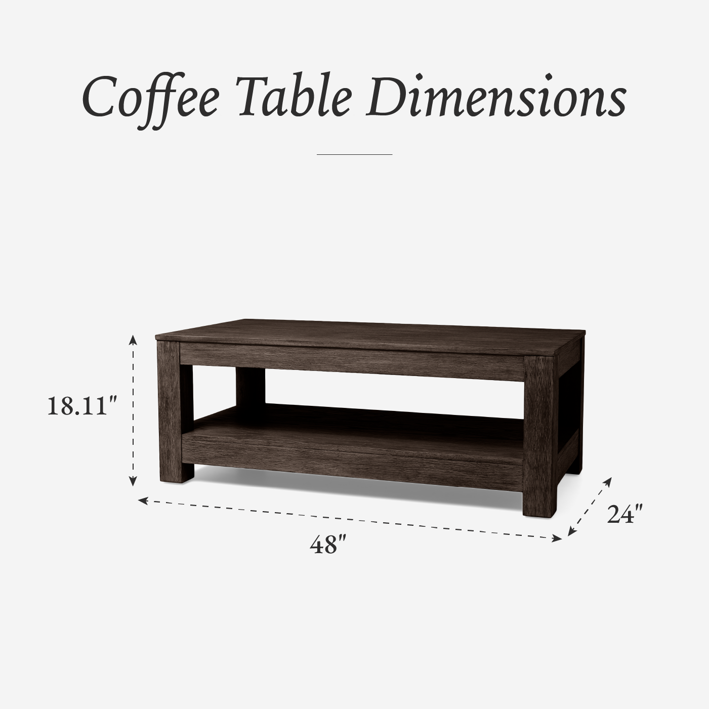 Paulo Wooden Coffee Table in Weathered Brown Finish in Accent Tables by Maven Lane