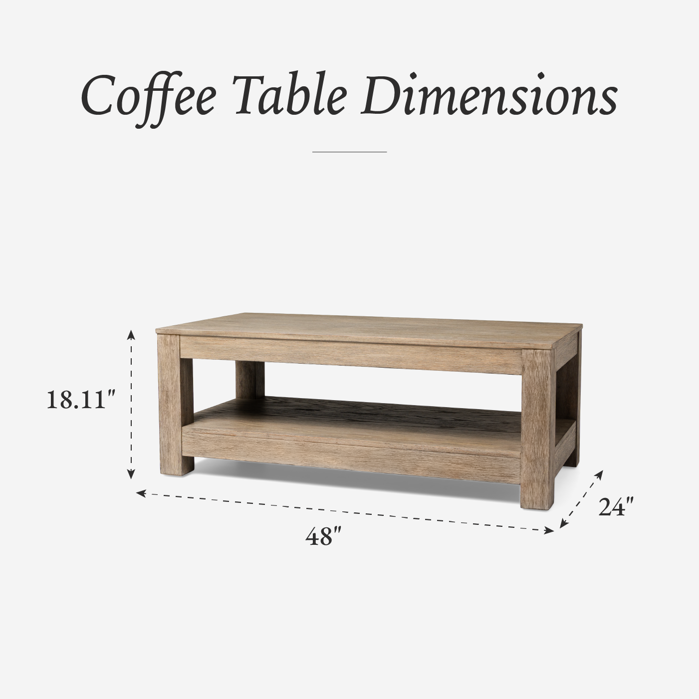 Paulo Wooden Coffee Table in Weathered Grey Finish in Accent Tables by Maven Lane
