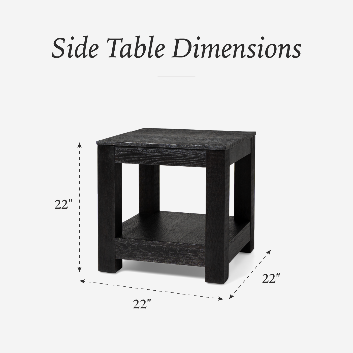 Paulo Wooden Side Table in Weathered Black Finish in Accent Tables by Maven Lane