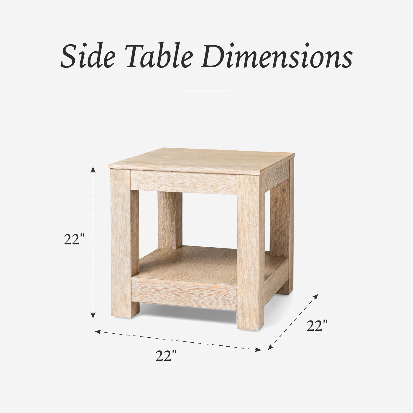 Paulo Wooden Side Table in Weathered White Finish in Accent Tables by Maven Lane