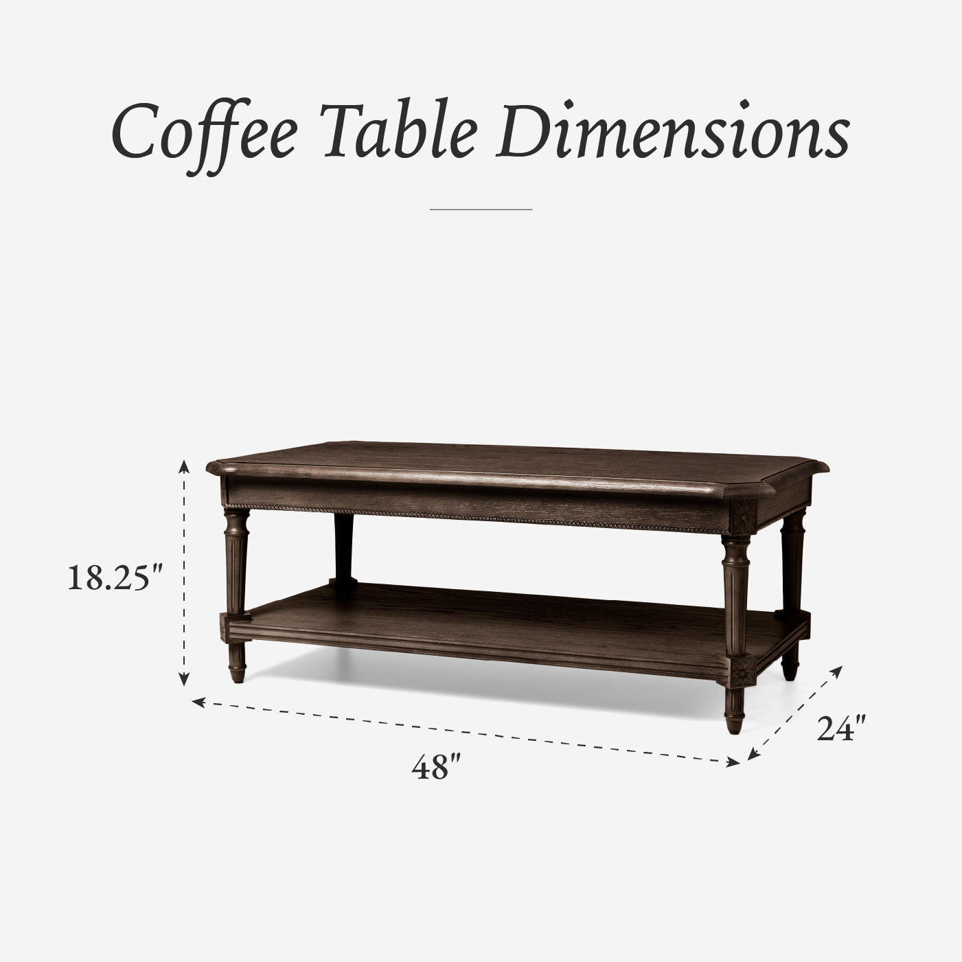 Pullman Traditional Rectangular Wooden Coffee Table in Antiqued Brown Finish in Accent Tables by Maven Lane