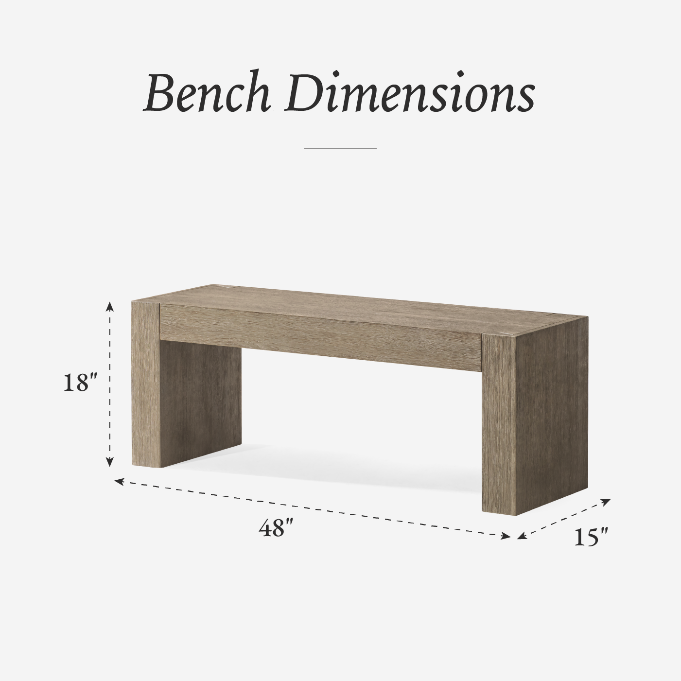Zeno Organic Wooden Bench in Weathered Grey Finish in Bench by Maven Lane