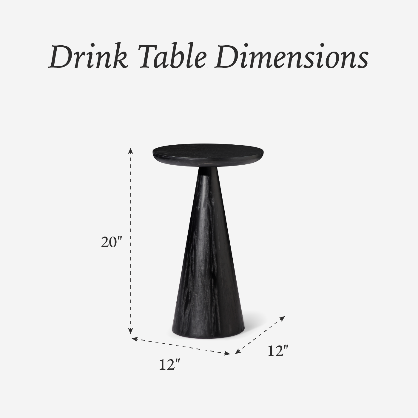 Owen Rustic Wooden Drink Table In Aged Black in Accent Tables by Maven Lane