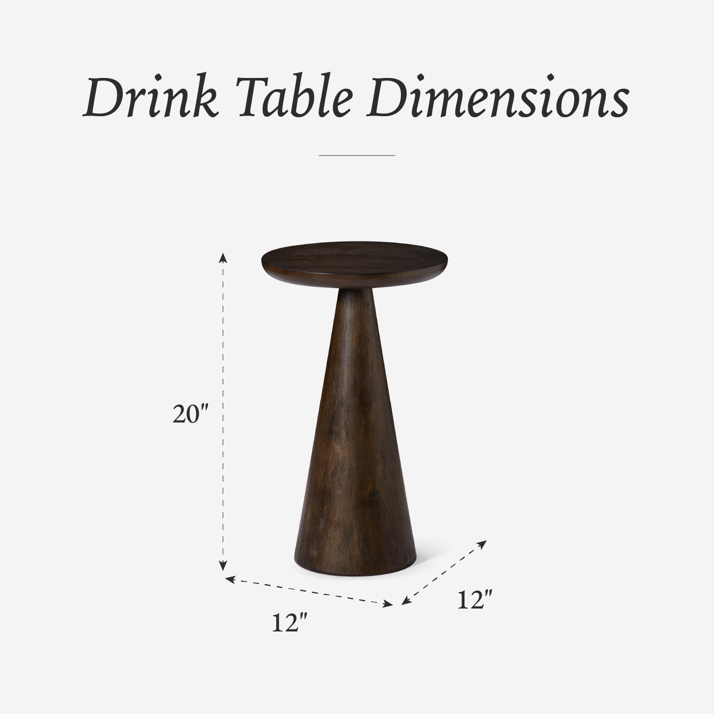 Owen Rustic Wooden Drink Table In Aged Brown in Accent Tables by Maven Lane