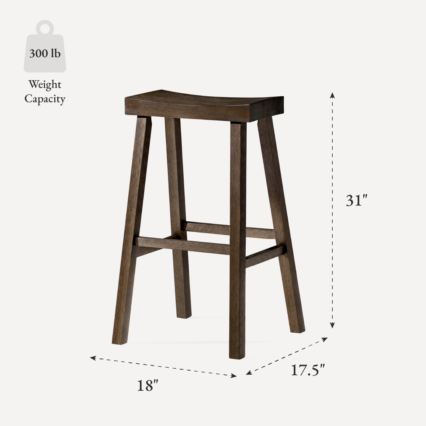 Vincent Bar Stool in Antiqued Brown Finish in Stools by Maven Lane