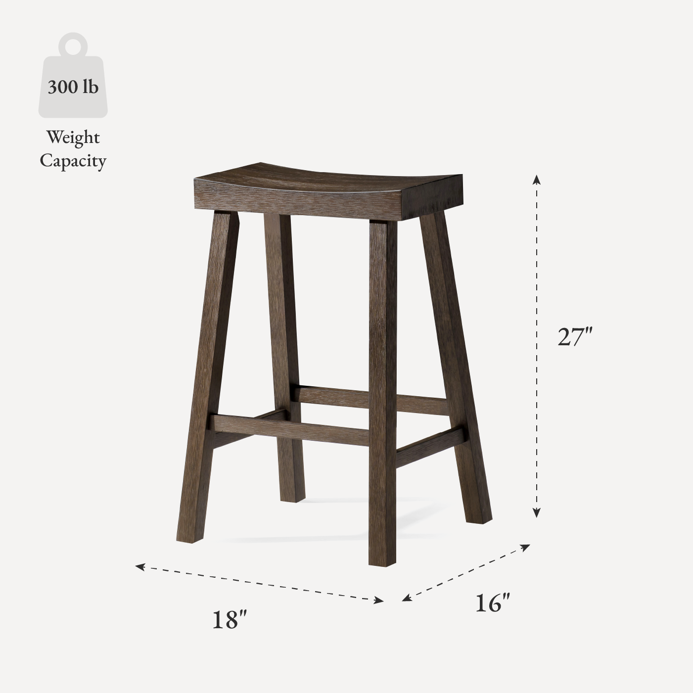 Vincent Counter Height Kitchen Stool - Antiqued Brown Finish in Stools by Maven Lane
