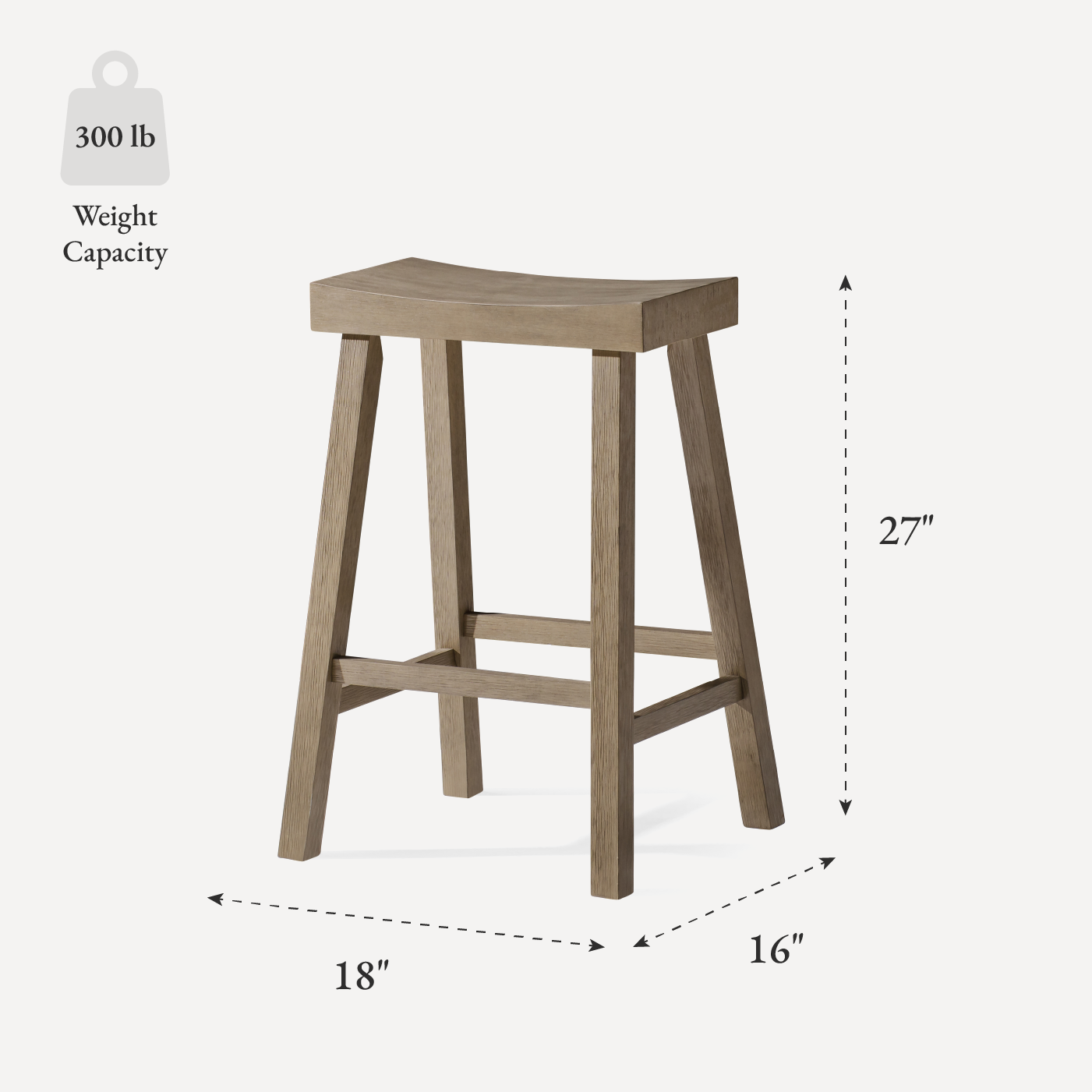 Vincent Counter Height Kitchen Stool - Antiqued Grey Finish in Stools by Maven Lane