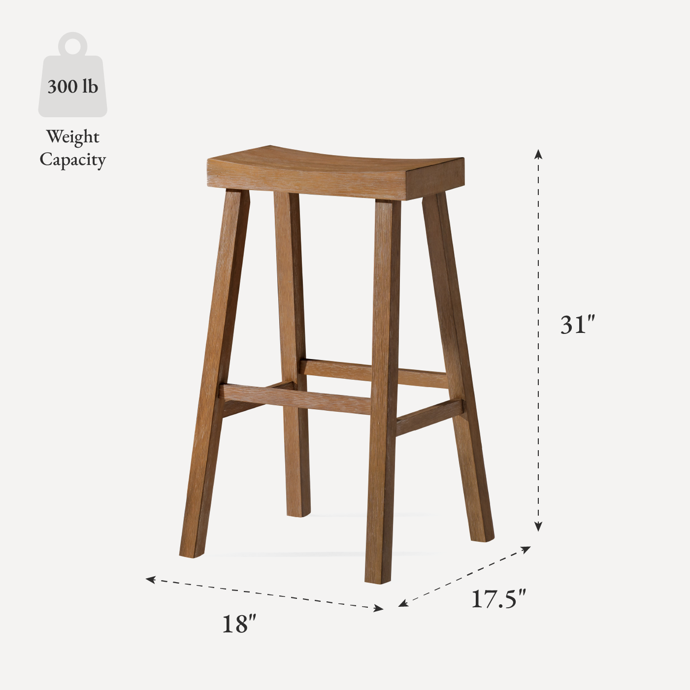 Vincent Bar Stool in Antiqued Natural Finish in Stools by Maven Lane