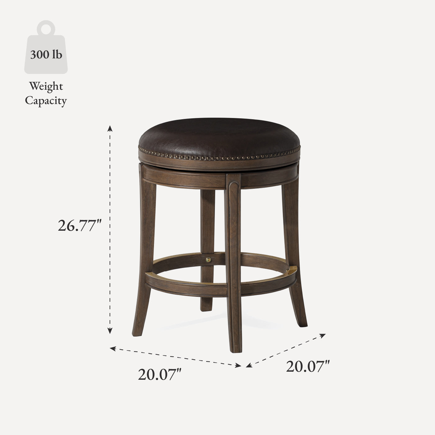 26" Alexander Backless Counter Stool in Walnut Finish with Marksman Saddle Vegan Leather in Stools by Maven Lane
