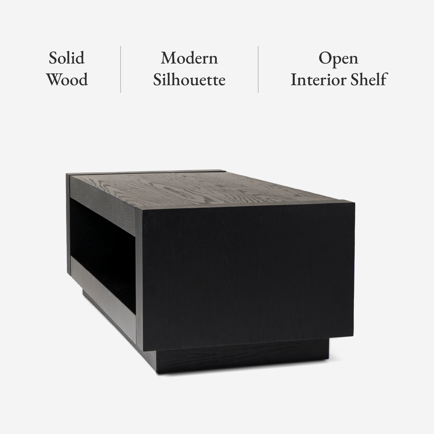 Artemis Contemporary Wooden Coffee Table in Refined Black Finish in Accent Tables by Maven Lane