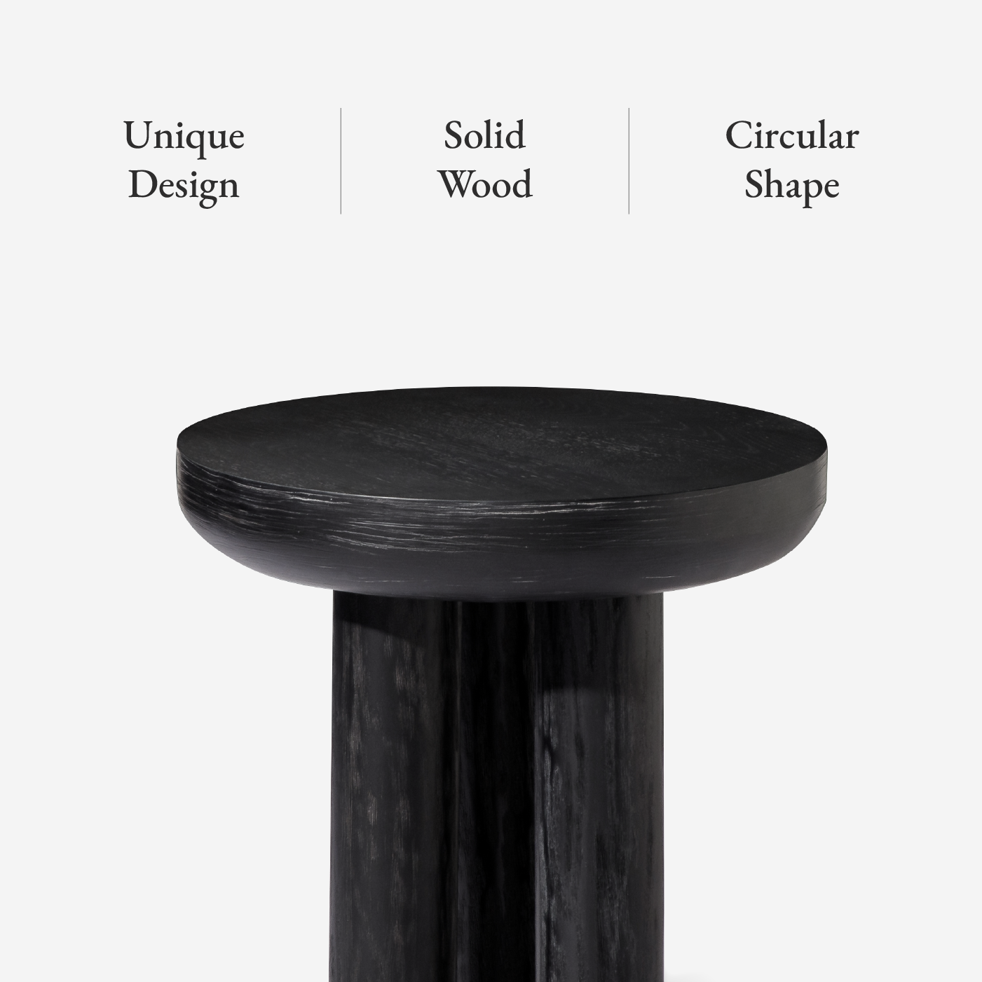 Owen Rustic Wooden Side Table In Aged Black in Accent Tables by Maven Lane