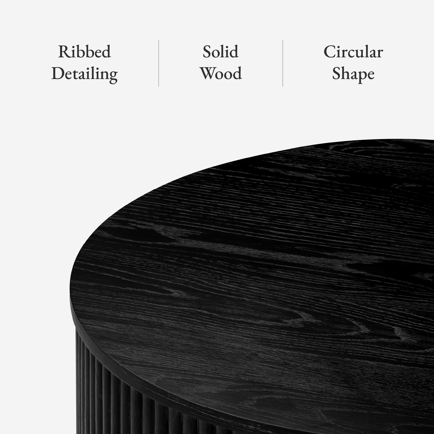 Dallas Round Coffee Table in Aged Black in Coffee Table by Maven Lane