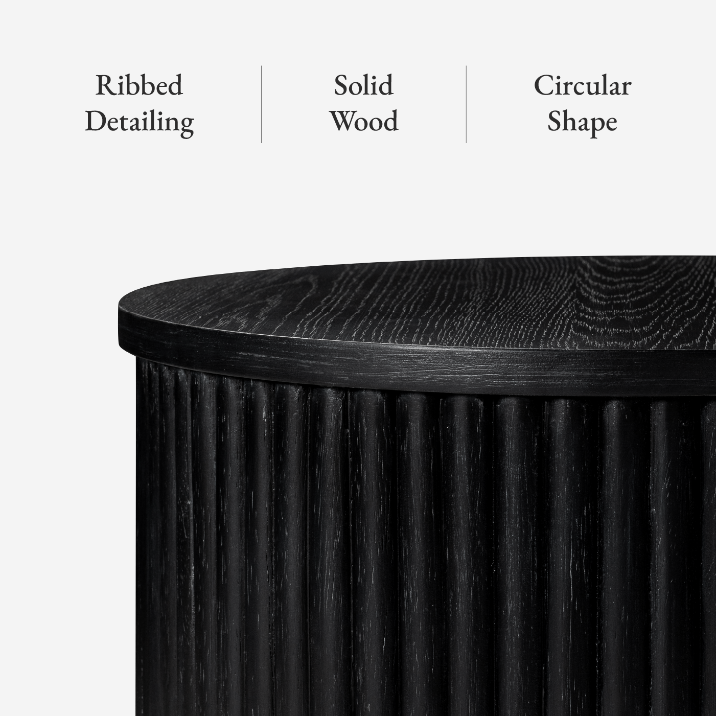 Dallas round side table in aged black in Side Table by Maven Lane