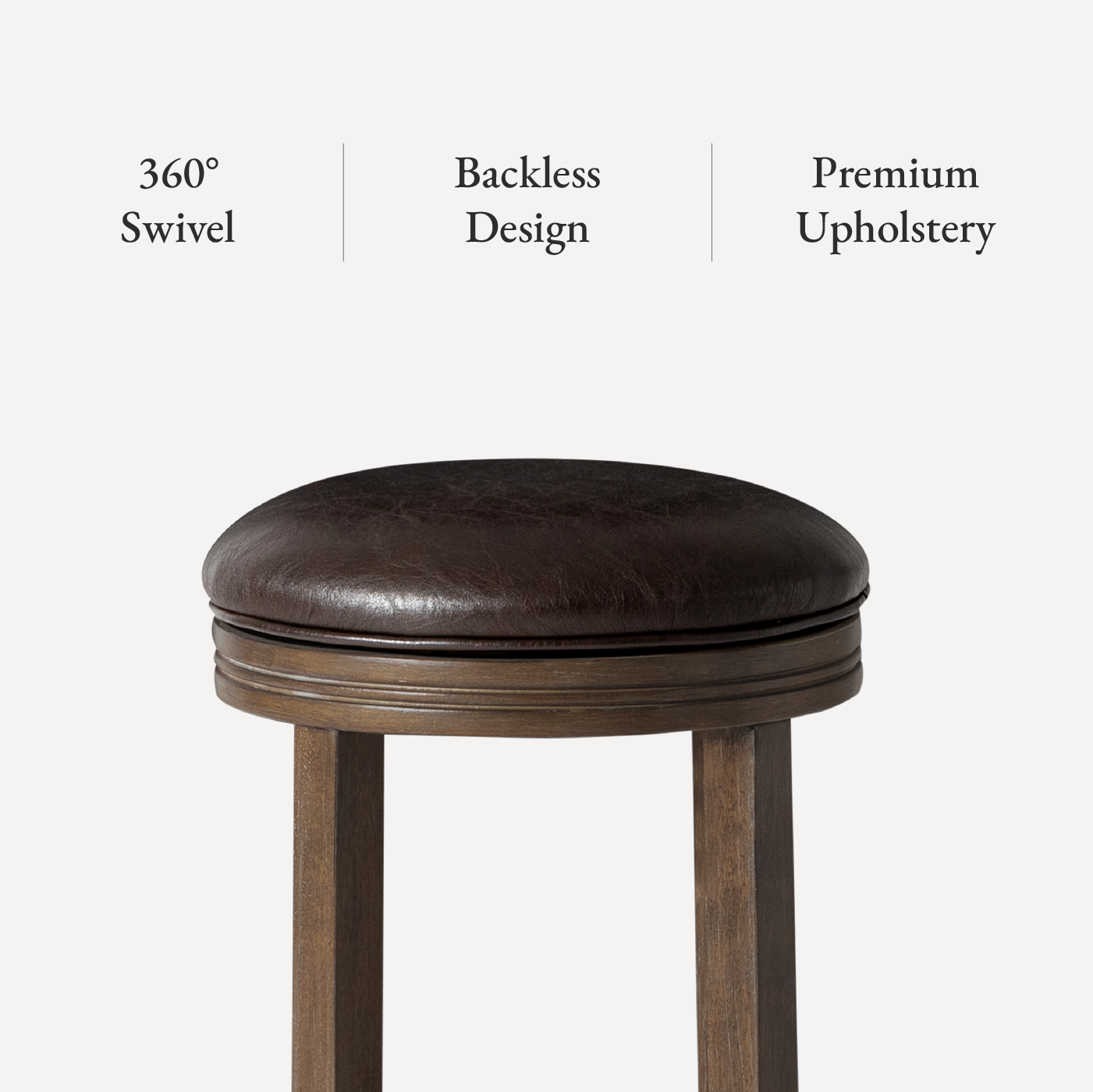 26" Eva Counter Stool in Brown Finish and Brown Faux Leather (Set of 4) in Stools by Maven Lane