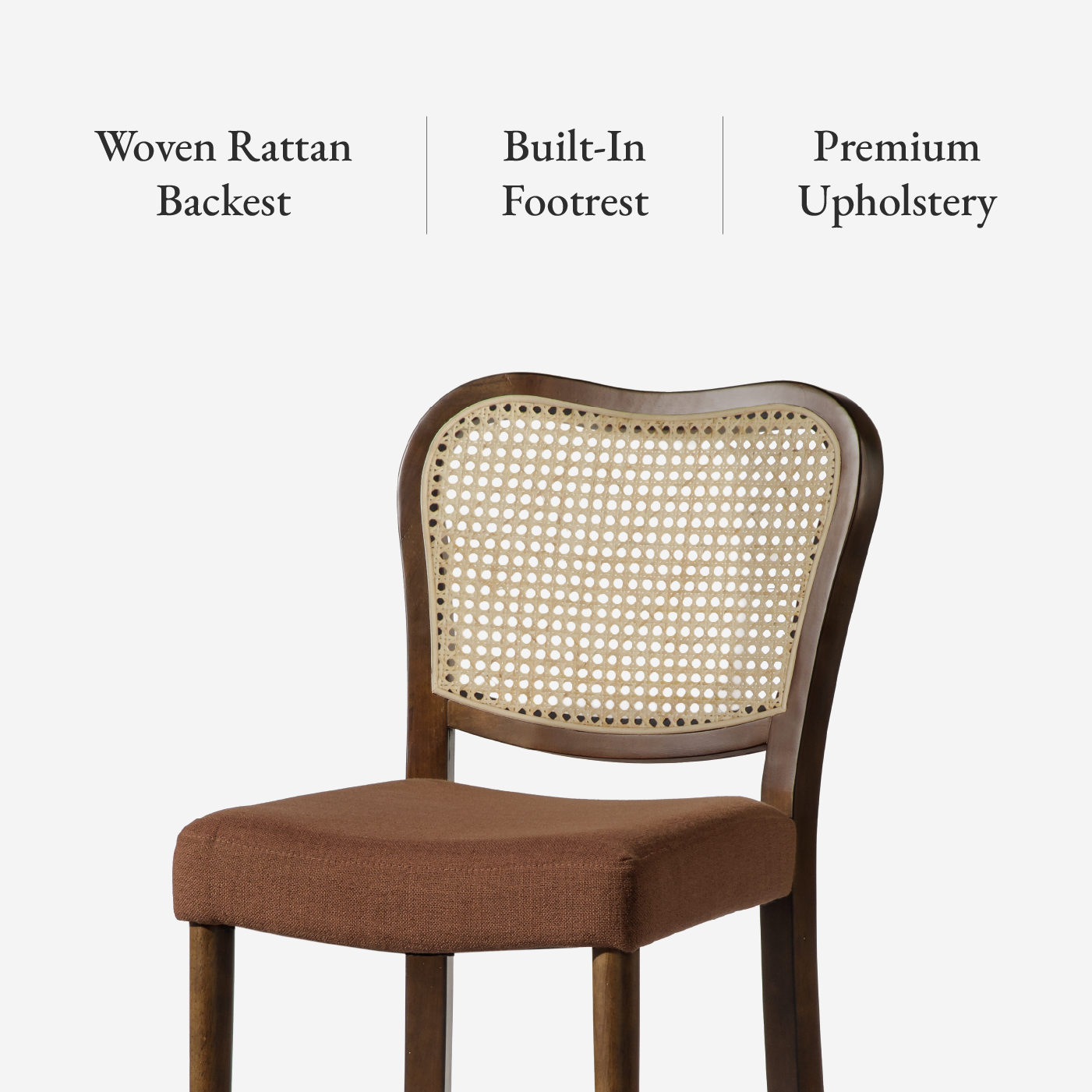 Vera Bar Stool In Aged Brown With Clay Brown Upholstery in Stools by Maven Lane