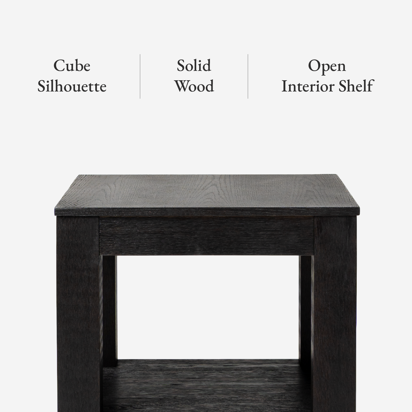 Paulo Wooden Side Table in Weathered Black Finish in Accent Tables by Maven Lane