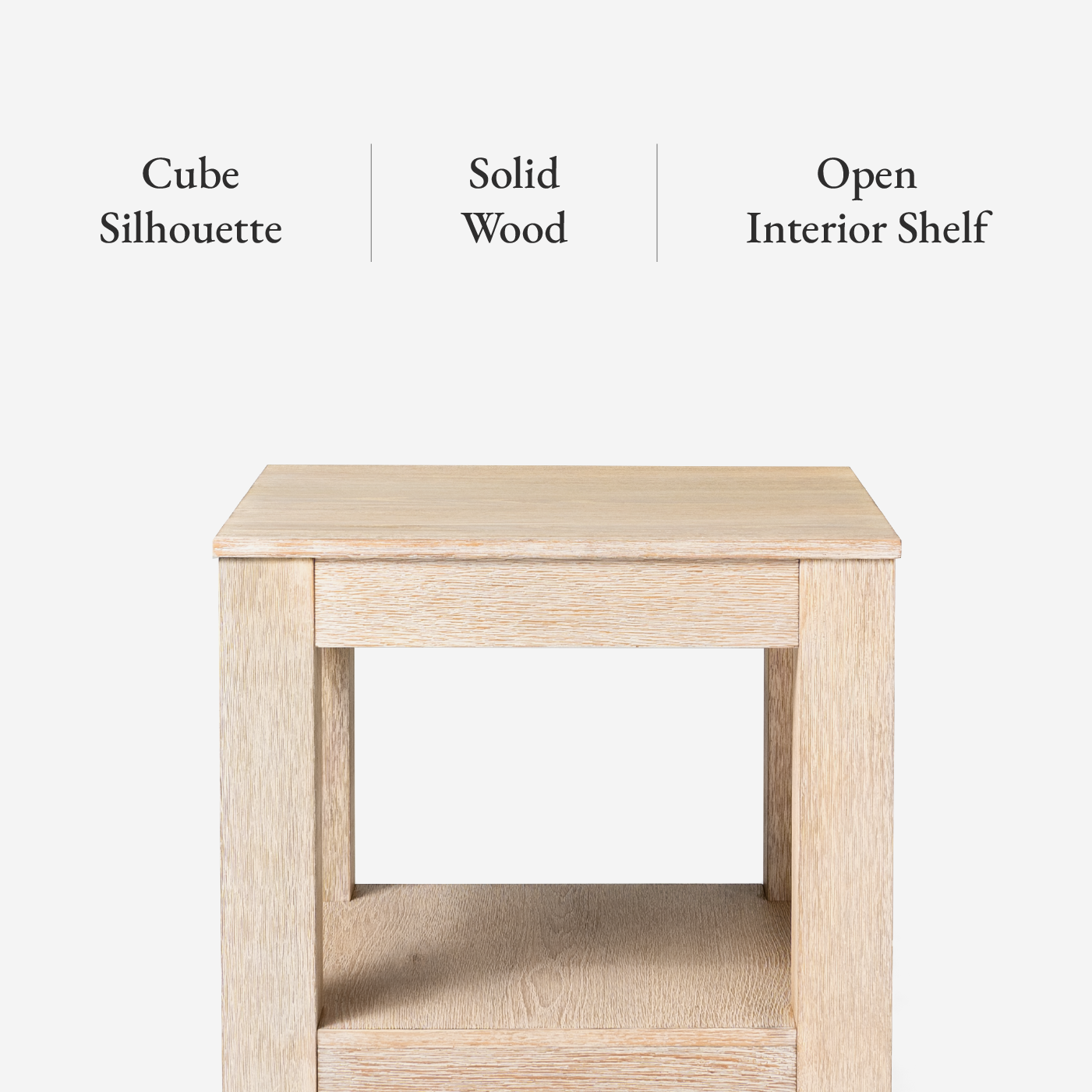 Paulo Wooden Side Table in Weathered White Finish in Accent Tables by Maven Lane