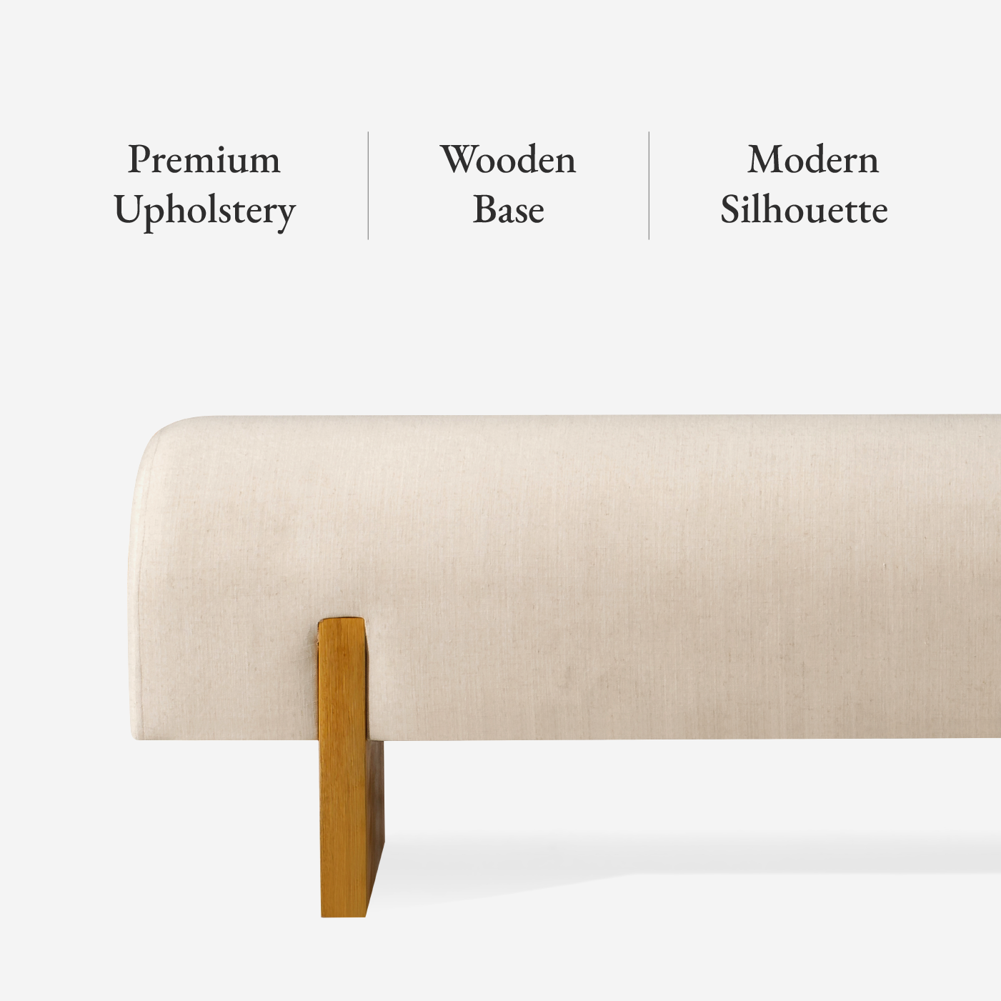Juno Contemporary Upholstered Wooden Bench in Refined Natural Finish in Bench by Maven Lane