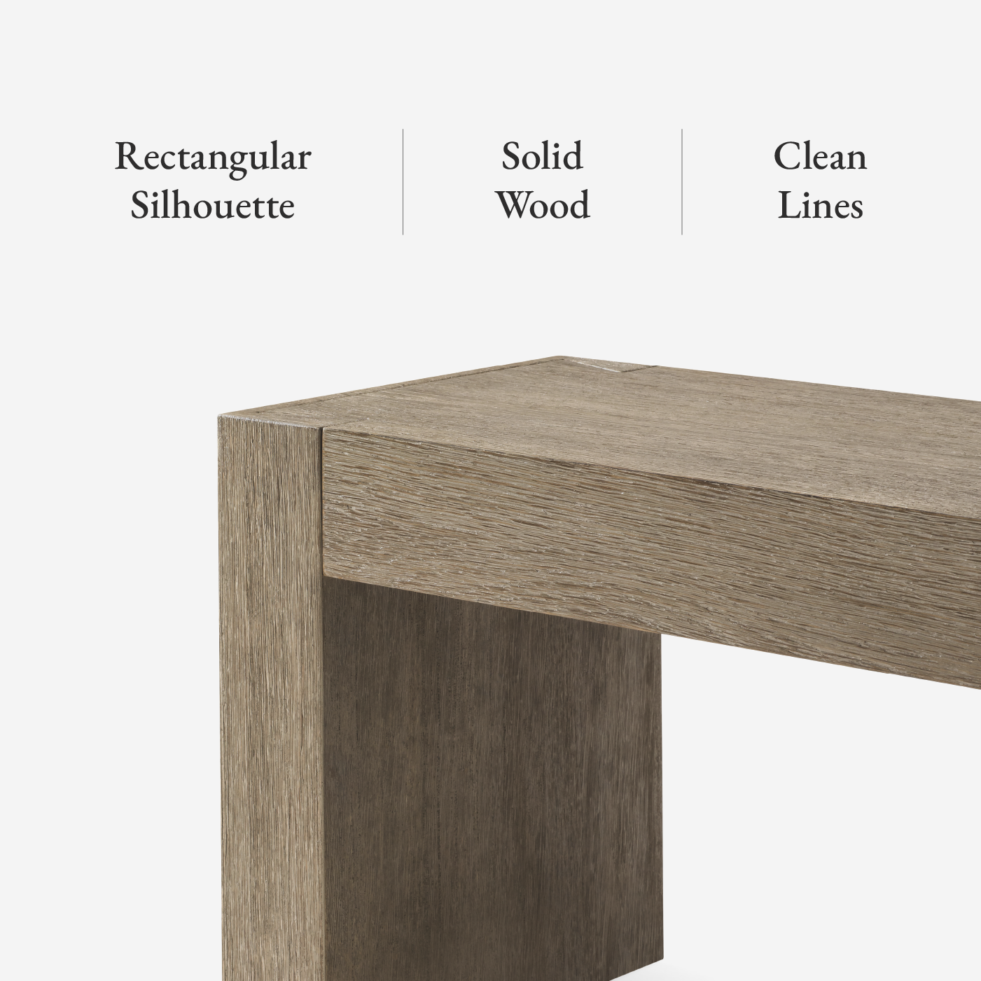 Zeno Organic Wooden Bench in Weathered Grey Finish in Bench by Maven Lane