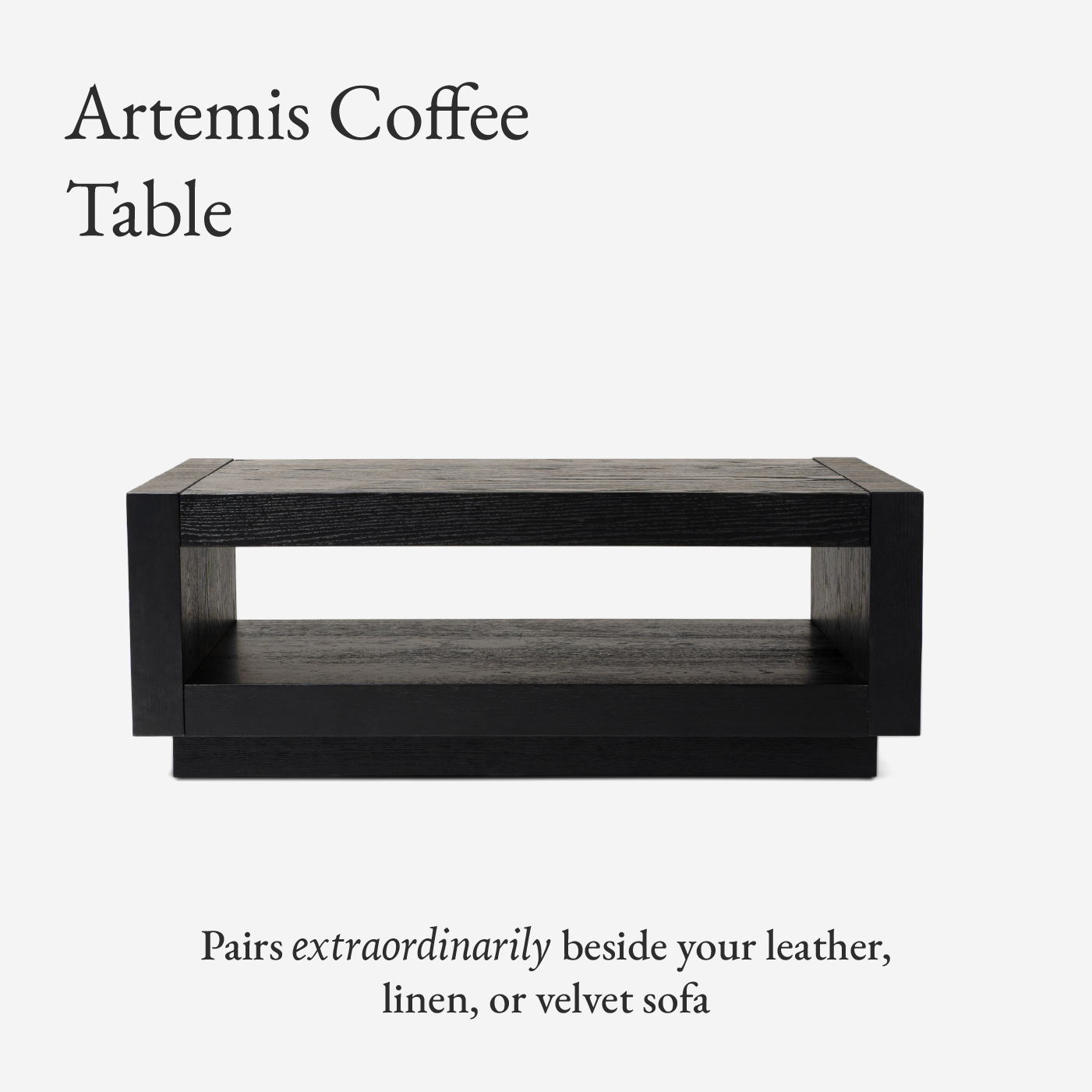 Artemis Contemporary Wooden Coffee Table in Refined Black Finish in Accent Tables by Maven Lane