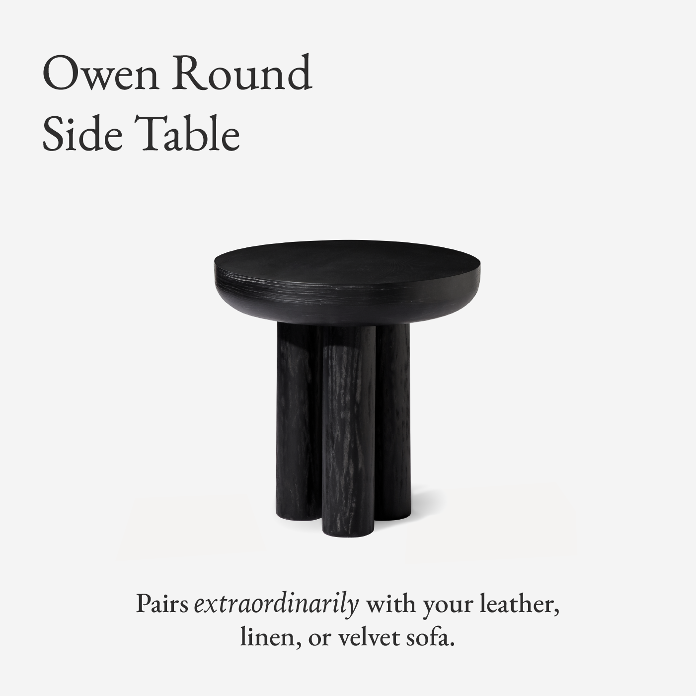 Owen Rustic Wooden Side Table In Aged Black in Accent Tables by Maven Lane