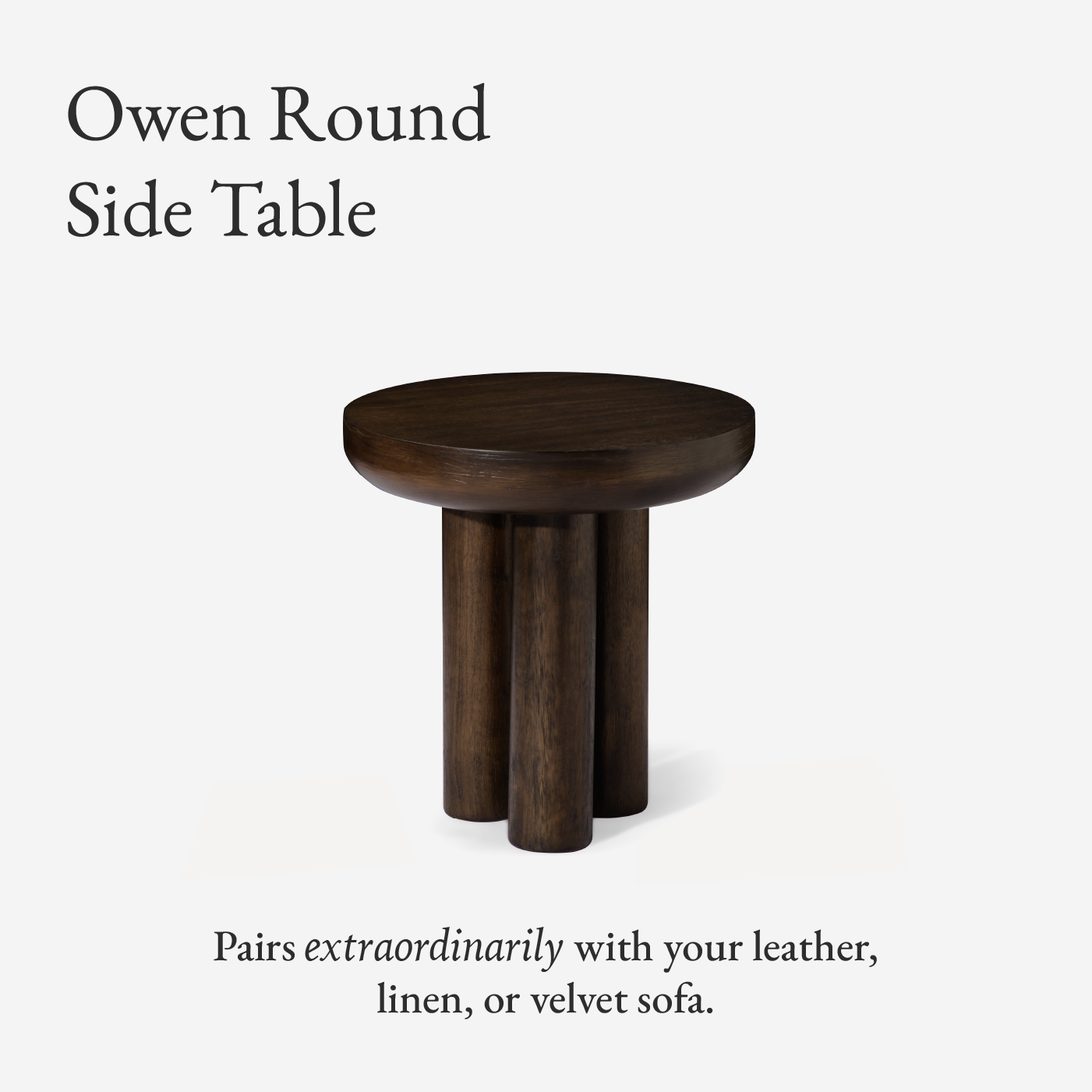 Owen rustic wooden side table in aged brown in Accent Tables by Maven Lane