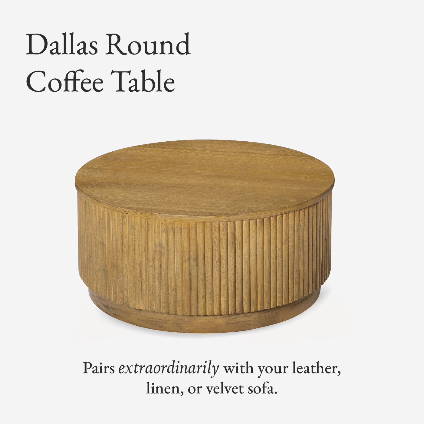 Dallas Round Coffee Table in Aged Natural in Coffee Table by Maven Lane
