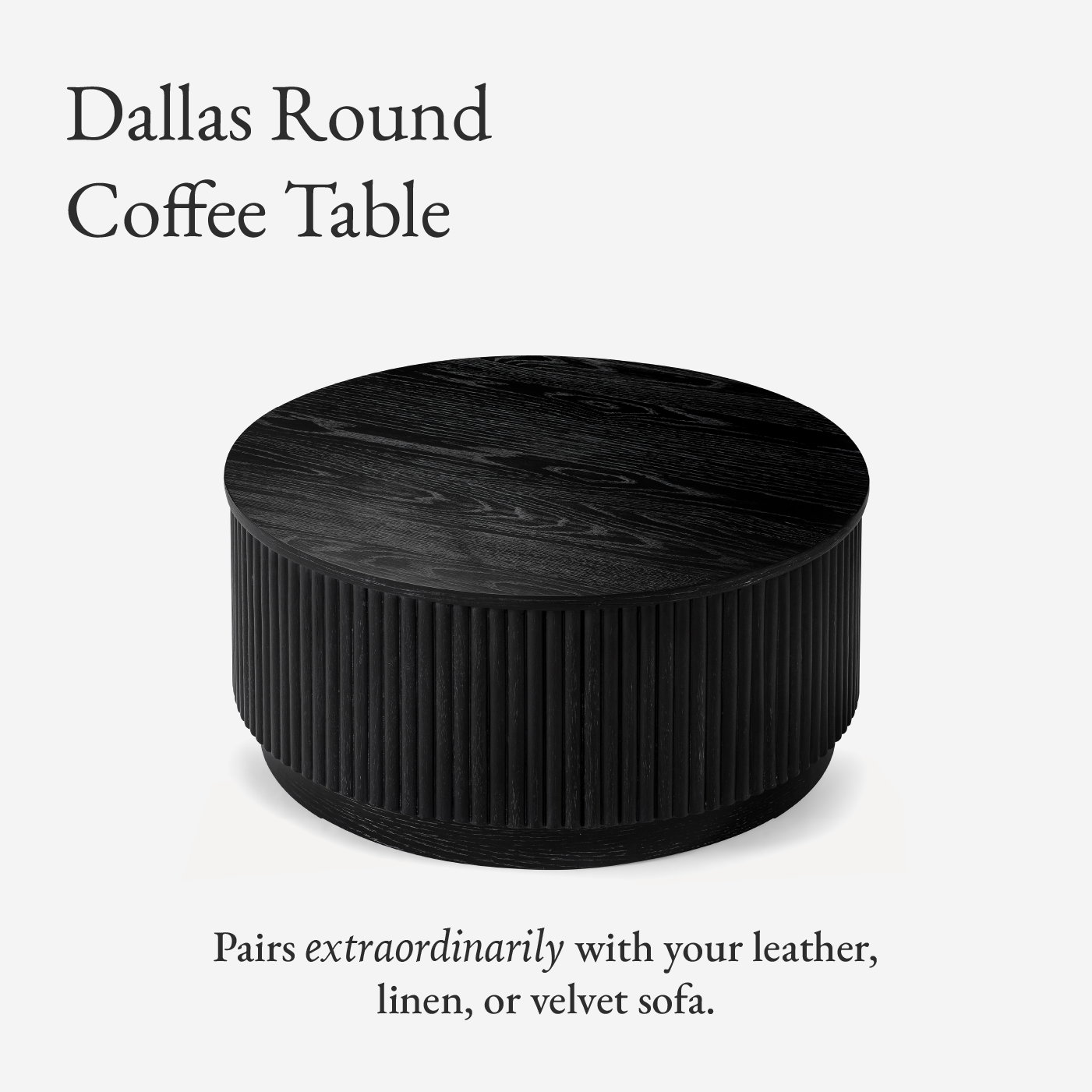Dallas Round Coffee Table in Aged Black in Coffee Table by Maven Lane