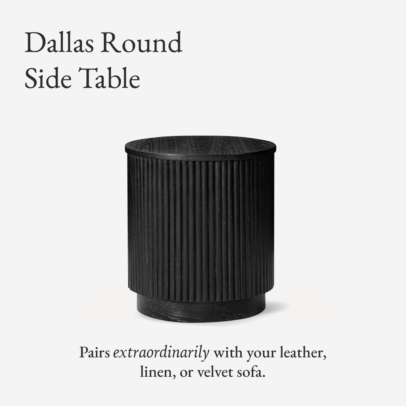Dallas round side table in aged black in Side Table by Maven Lane