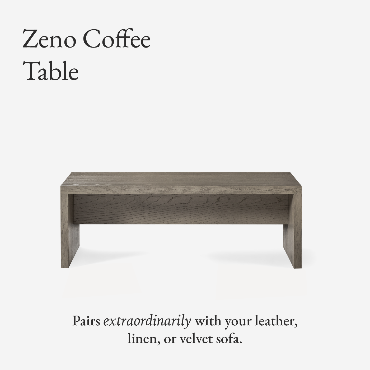 Zeno Rectangular Coffee Table in Aged Grey